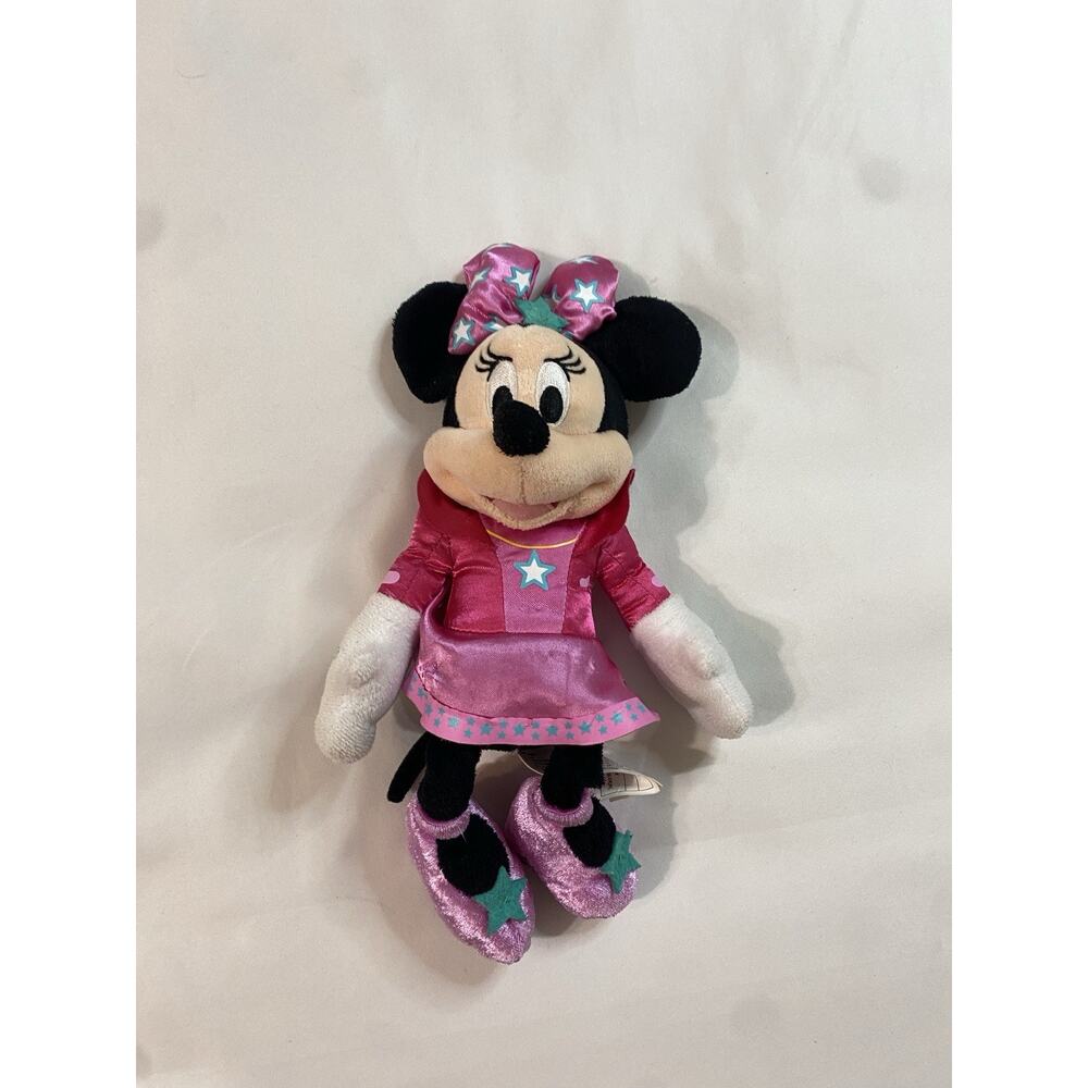 Disney Junior Minnie Mouse Star Bow-Fabulous Plush Pink Purple Sparkle 9" Toy